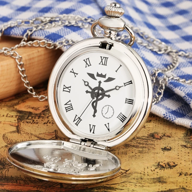 Full Metal Alchemist Quartz Pocket Watch Pendant Men's Necklace Gift quartz watch,pocket watch