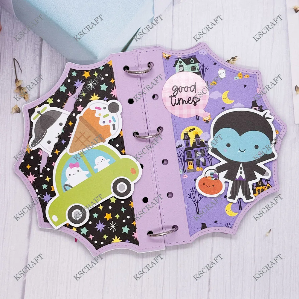 Description Picture 4 of itemKSCRAFT Halloween Spiderweb Mini Album Cutting Dies Stencils for DIY Scrapbooking Decorative Embossing DIY Paper Cards