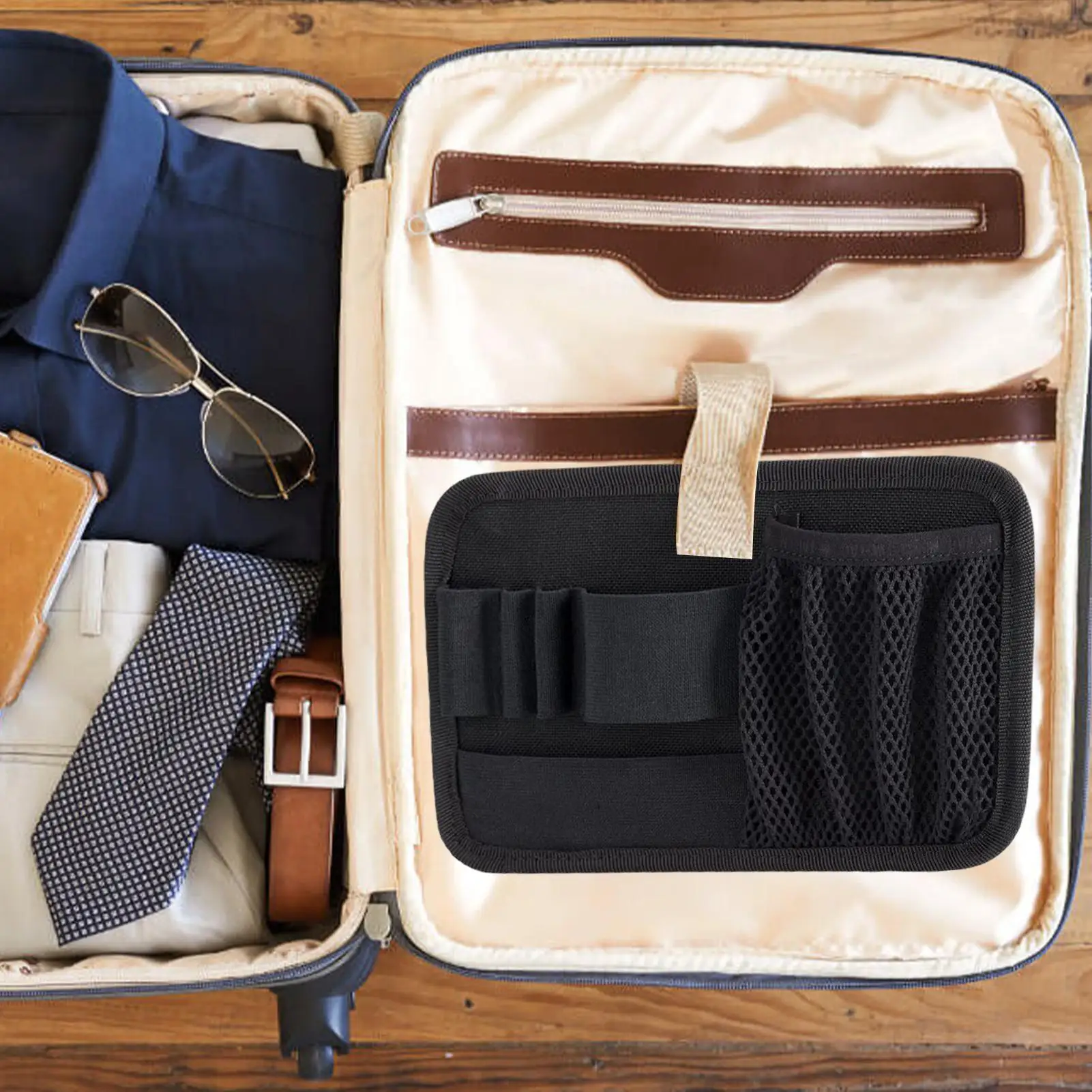 Hook And Loop Panel Wear-resistant Organizer Panel Stickable Wear-Resistant Molles Admin Pouch For Packs Backpack Or Messenger