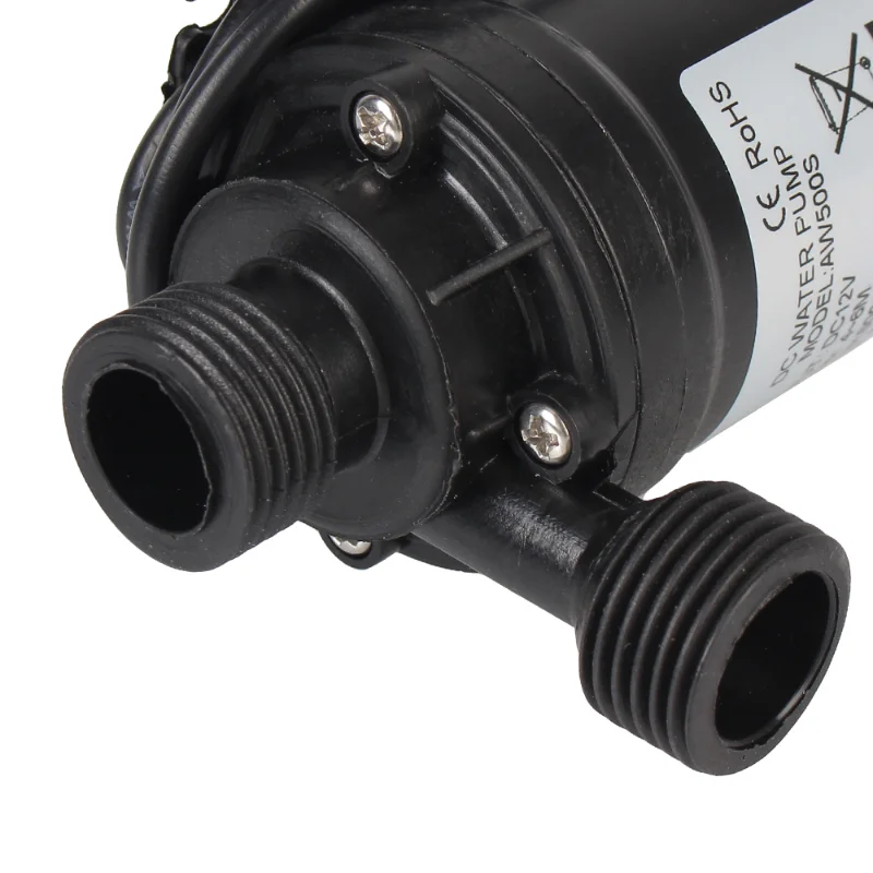 초저소음 DC 12V 24V 유량 800L/H 휴대용 브러시리스 모터, 수중 펌프, 최대 높이 5m 냉각 시스템, 분수 히터