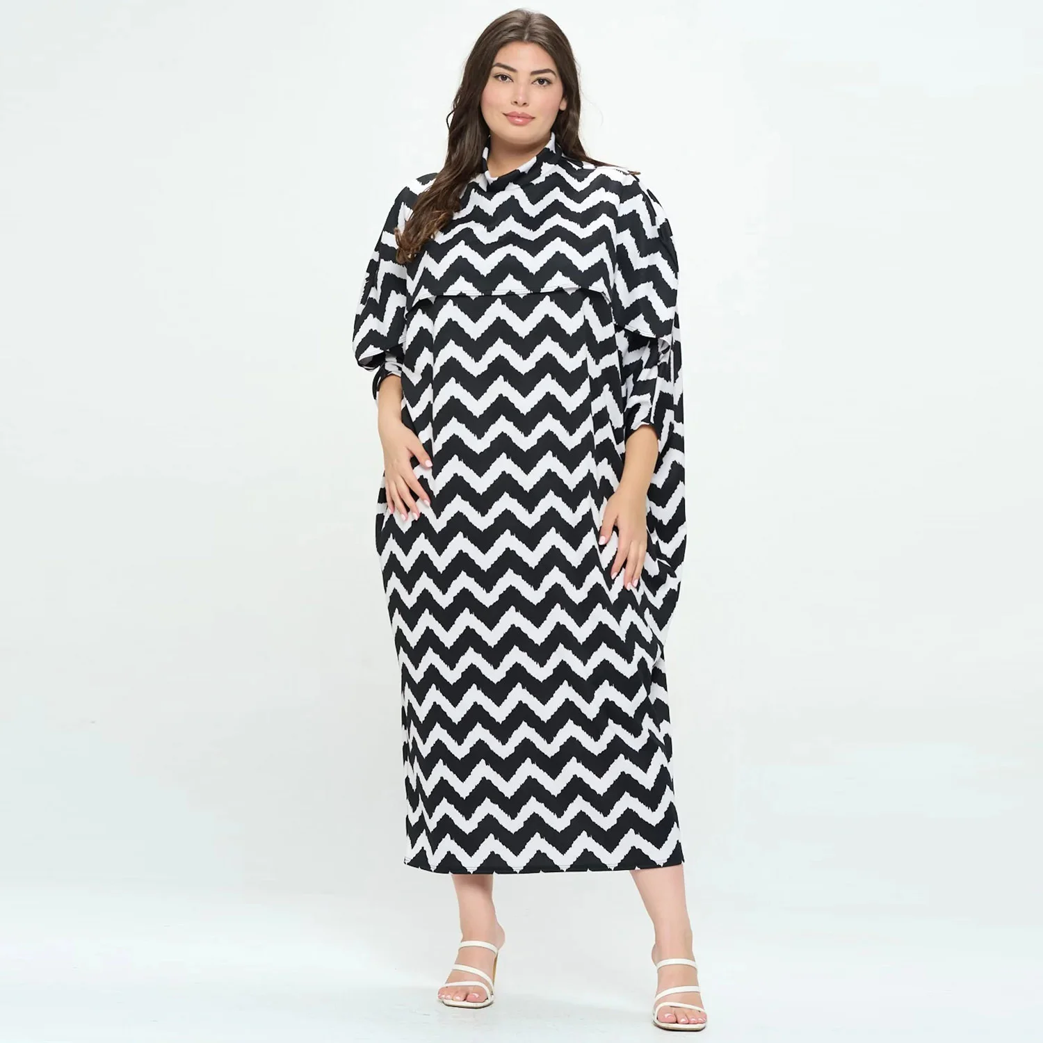 

Plus Size Women's Dresses Spring New Casual Print Bat Sleeve Loose Dresses Large Size Female Fashion Loose Elegant Dresses