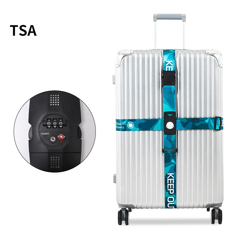 TSA Luggage Lock Password Luggage Straps Combination Lock Adjustable Packing Belts Binding Straps Travel Abroad Customs Locks
