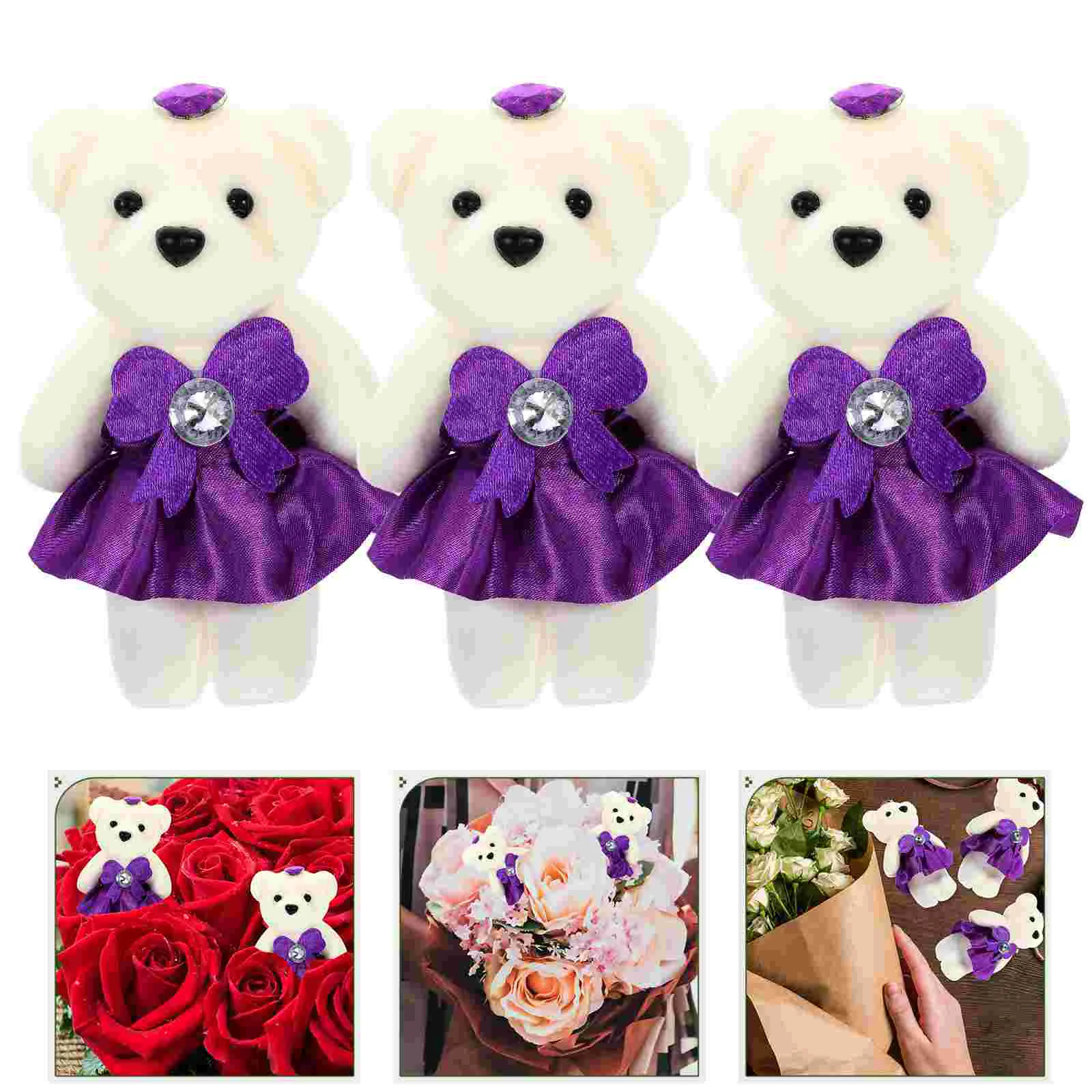 

10pcs Plush Bear Wedding Bouquet Decoration Stuffed Bear Animal Dolls for Bouquet
