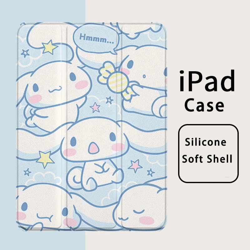 Capa de Couro Inteligente para Ipad Desenhos Animados Cinnamoroll Ipad Mini 7.9 Air 42023 2023 Pro 9.7 10.2 11 Capa Airbag