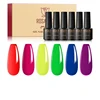 ROSALIND 6PCS Neon Glow Gel Nail Polish Set Hybrid Varnishes  Semi Permanent Top Base Coat Nail Gel Kit Need UV Lamp Nail Art 1
