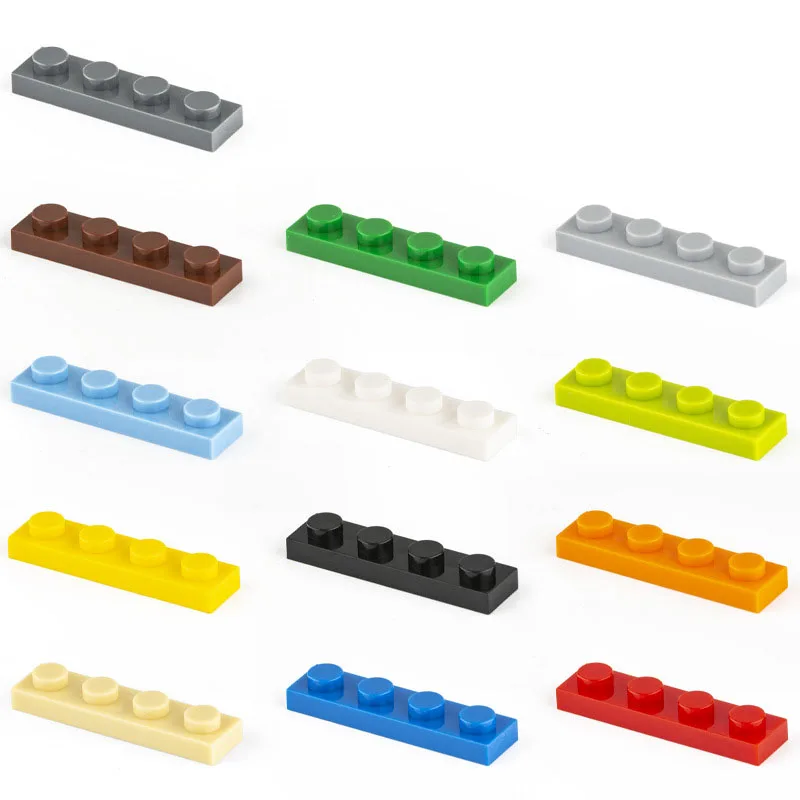 

240pcs Bulk Building Blocks Thin Figures Bricks 1x4 Dots Educational Creative Size Compatible With 3710 Plastic Toy for Children