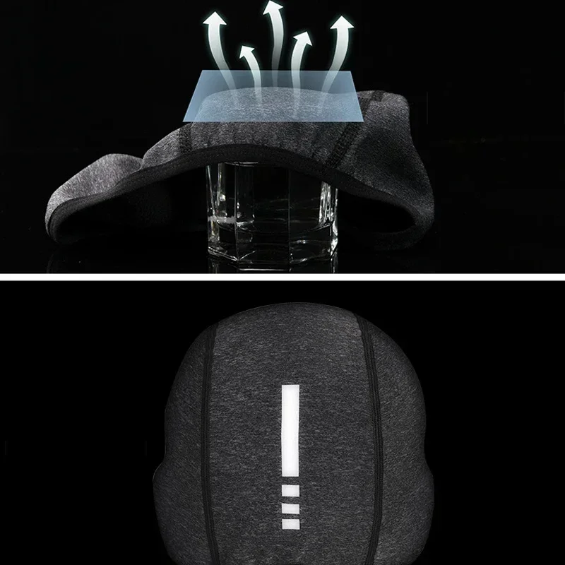 Winter Cycling Caps Windproof Thermal Skull Cap Helmet Liner Running Skiing Motocycle Riding Men MTB Bike Hat With Glasses Hole 5