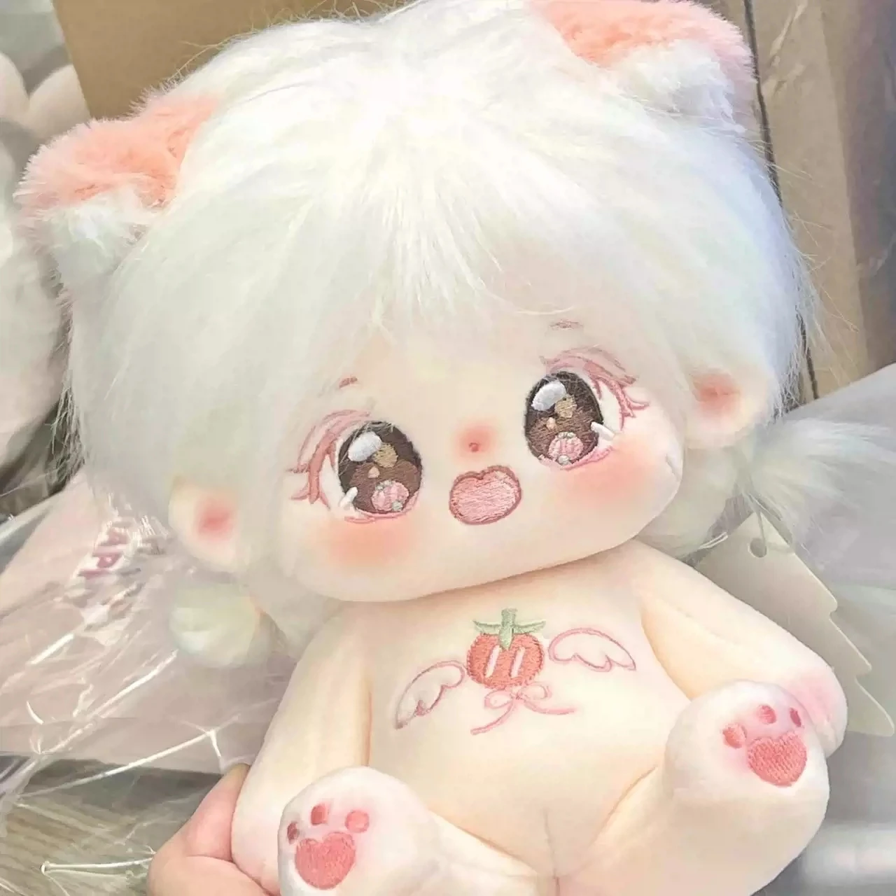 

No Attribute Sweet Cute Strawberry Girl Kawaii 20cm Cosplay Plush Stuffed DollBody Plushie Dress UP Pillow Birthday Gifts