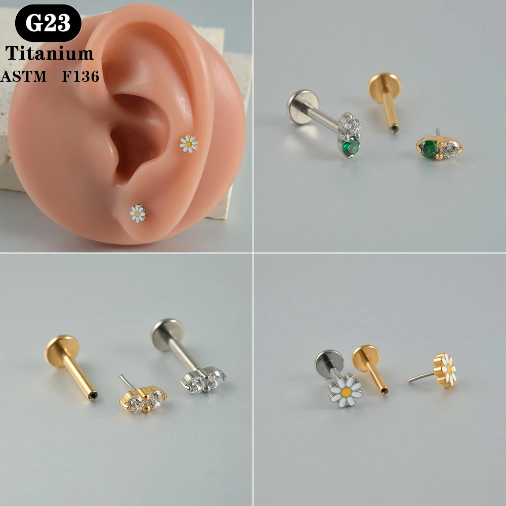 OUFER Body Piercing Labret Jewellery Titanium Labret Studs