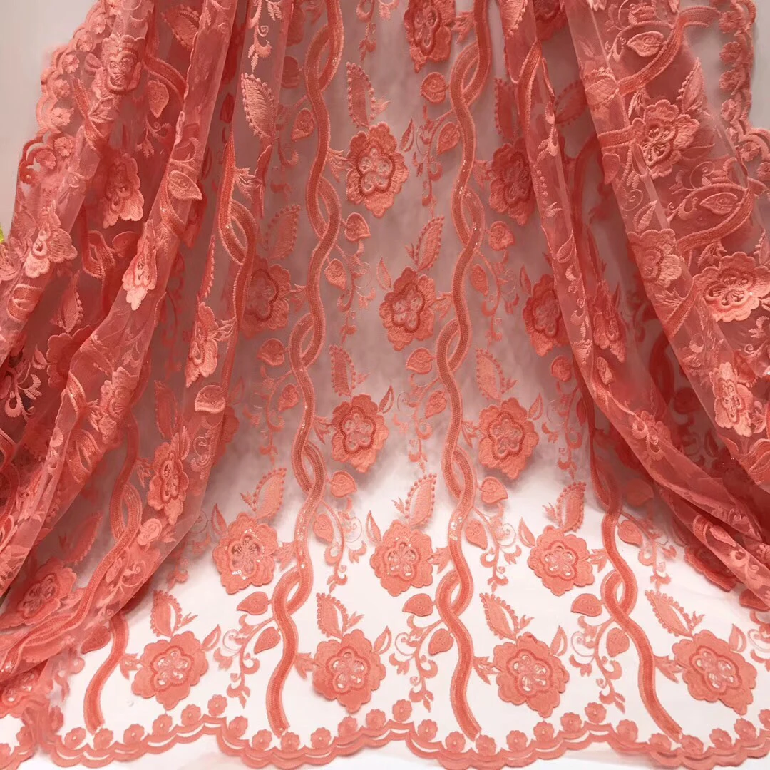 

Latest Nigerian Beaded Laces Fabrics 2021 High Quality Tulle African Laces Fabric For Wedding French Tulle Lace Fabric
