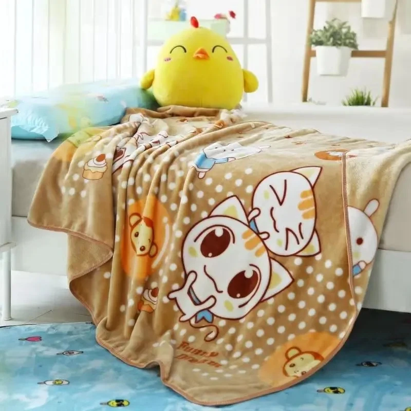 Spring Summer Newborn Blanket Children Lunch Break Single Layer Baby Blanket Kindergarten Blanket Office Cover Blanket Flannel 3