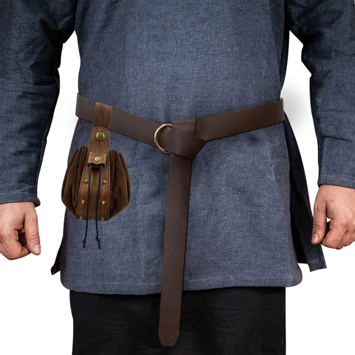 Medieval Vintage Money Pouch Bag Costume Accessory Men Women Viking Leather DrawstringBag Coin Purse