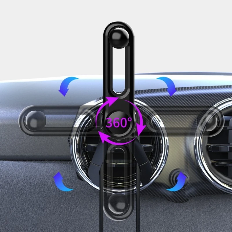 360 ° 회전 조절 가능 17mm 볼 조인트 연장 암 차량 에어벤트 GPS 마운트 차량 에어컨 통풍구 스크린 대시보드 휴대폰 거치대