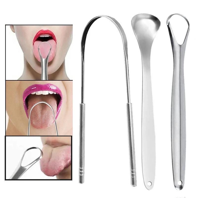 

Stainless Steel Tongue Cleaner Scraper Tongue Cleaner Cleaning Tool Dental Care Hygiene Oral Tool Fresher Breath
