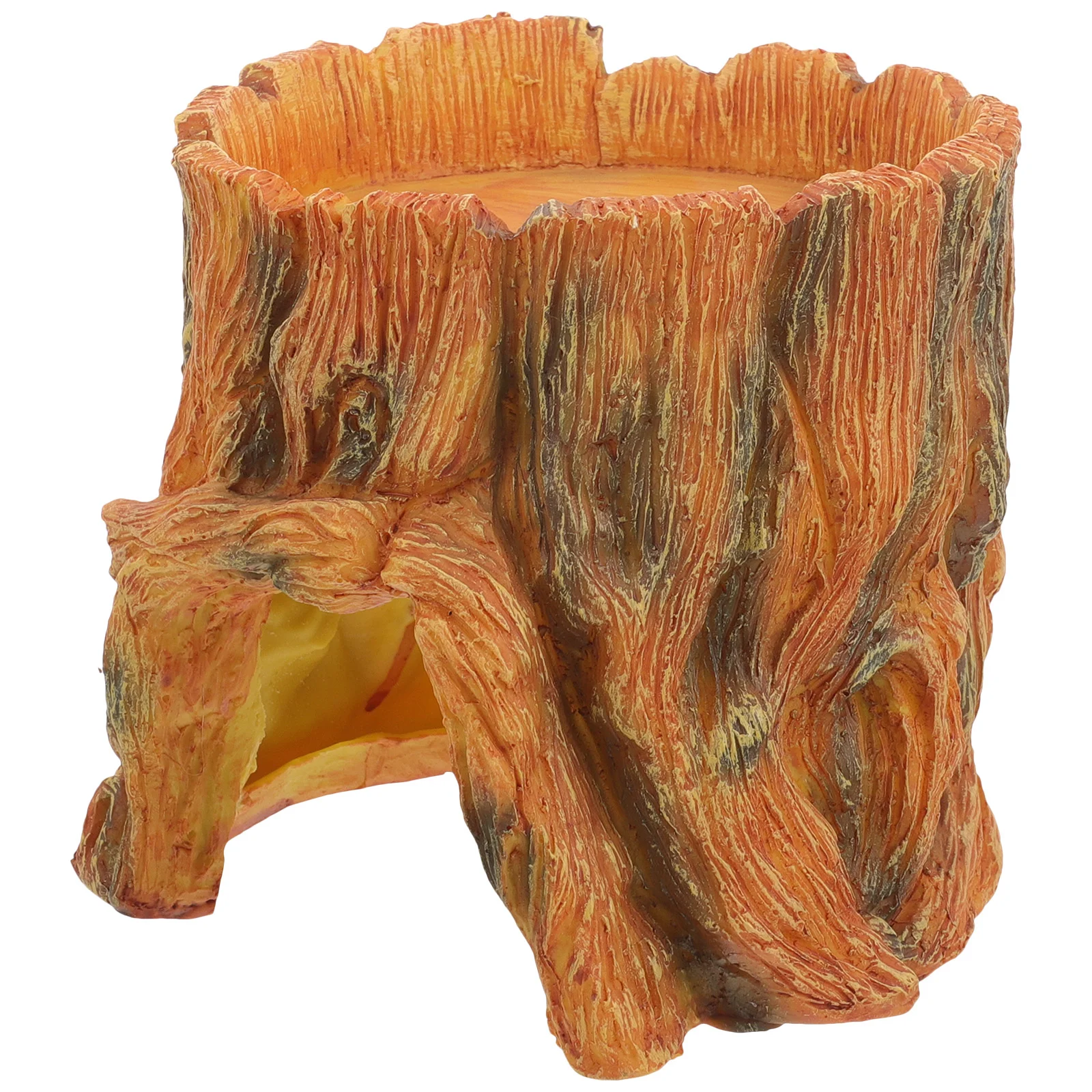 

Reptile Decorative Ornaments Landscape Resin Fish Tank Trunk Fake Aquarium to Climb Eding Accessories Decorations Small Desktop