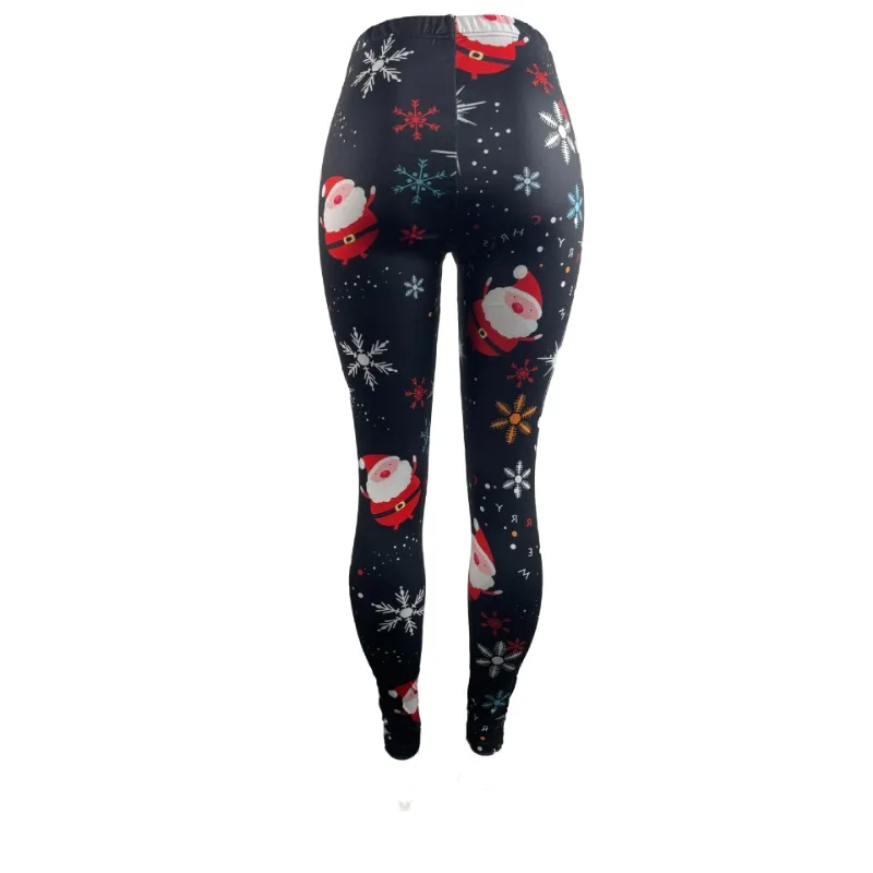 Christmas Printed Casual Pants Women 2023 Autumn Winter Fashion Elastic Waist Straight Leg Trousers Party Club Streetwear