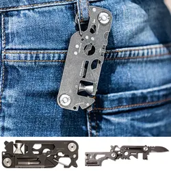 Outil de combinaison Compact en acier inoxydable, multifonction 30 en 1, pour l'extérieur, EDC survie, SOS couteau pliant, tire bouchon, manche de clé 