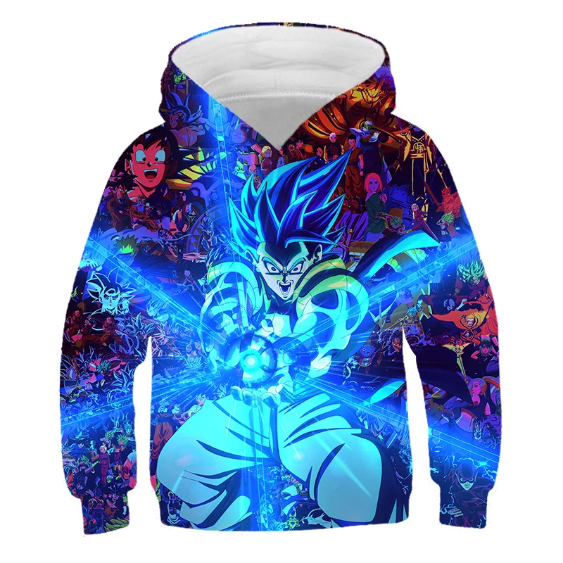 

New Dragon-Ball Anime Print Hoodie Boys Fashion Hooded Clothes Children Cartoon Top For 4 6 8 10 Years Kids Birthday Wear