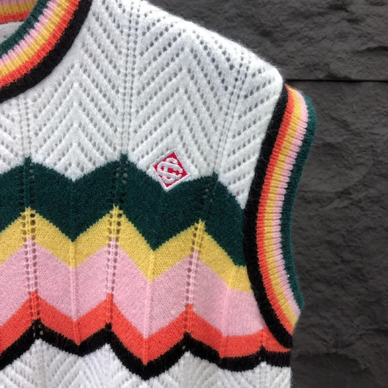 Sweater Vest Men Daily Comfortable Sleeveless O-neck Contrasting Colors Daily All-match SummermBeach Chic Streetwear Simple