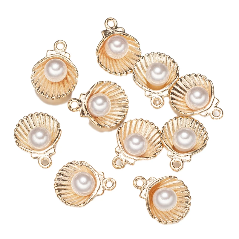 Set of 10 Seashell and Starfish Charms for DIY Jewelry Crafting and Accessory Making