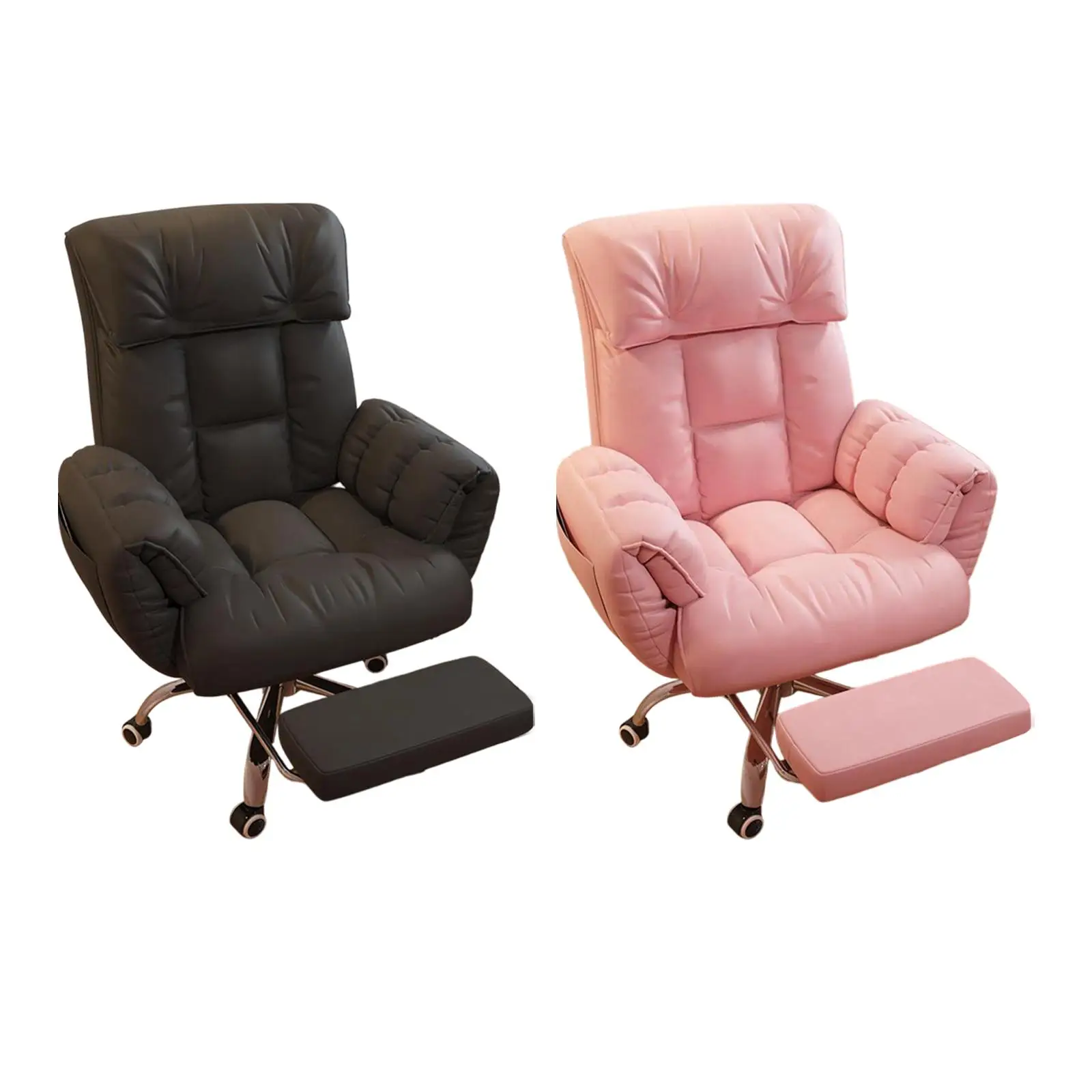 كرسي مكتب كرسي كمبيوتر كسول قابل للتعديل الارتفاع مسند قدم قابل للسحب ديكور كرسي دوار لغرفة القراءة وغرفة المعيشة