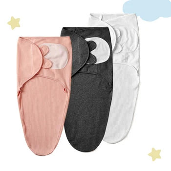 Coperta fasciatoio in cotone per neonati Coperta fasciatoio per neonato in tinta unita Set regalo per neonato per doccia e ospedale