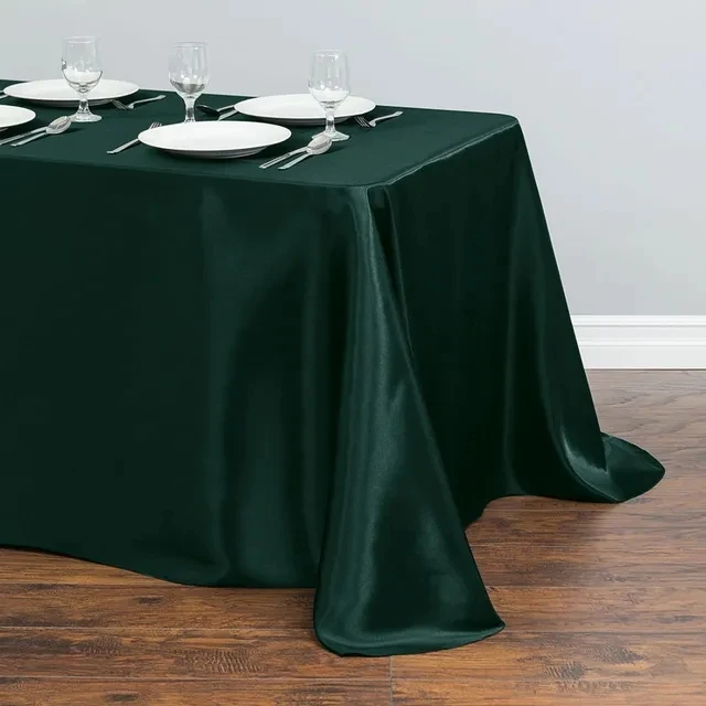 

Rectangle Satin Tablecloth Table Cloth Overlays Wedding Christmas Baby Shower Birthday Events Banquet Decor Home Dining Table
