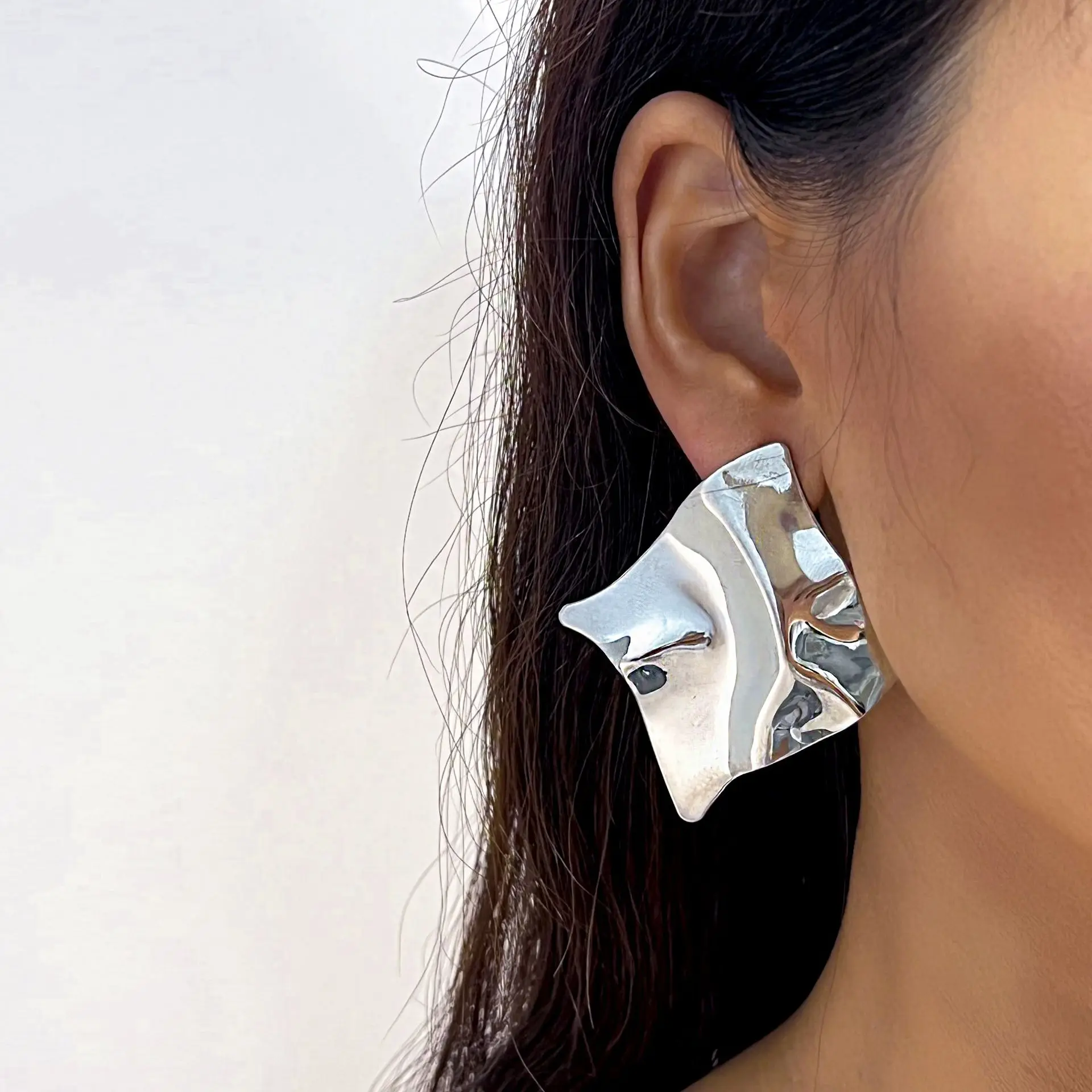 Women Earrings New Fashion Double Heart Earrings Luxury Trendy Gold Color Smooth Metal Love Drop Earring 2023 Jewelry Party Gift