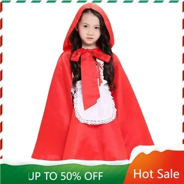 

Girls Fairy Tales Clothes Sexy Uniform Maid Children Red Halloween Kids Dress Little Cosplay Fancy Cape Riding Hood Costume
