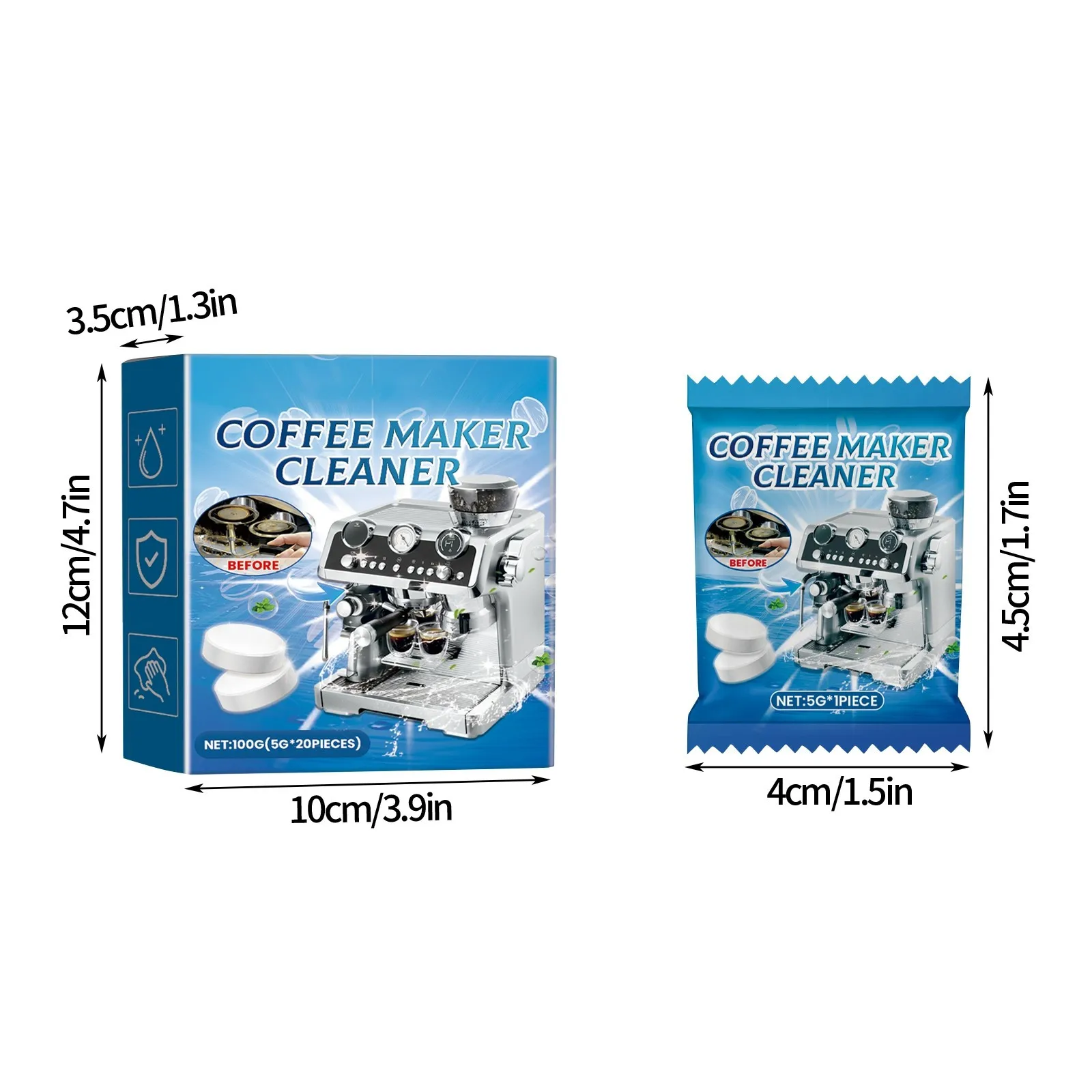 Coffee Machine Cleaning Tablet Effervescent Tablet Descaling Agent Get Ultimate Cleaning All-Purpose Cleaner Kitchen Accessories cleaning effervescent tablets coffee machine tablets