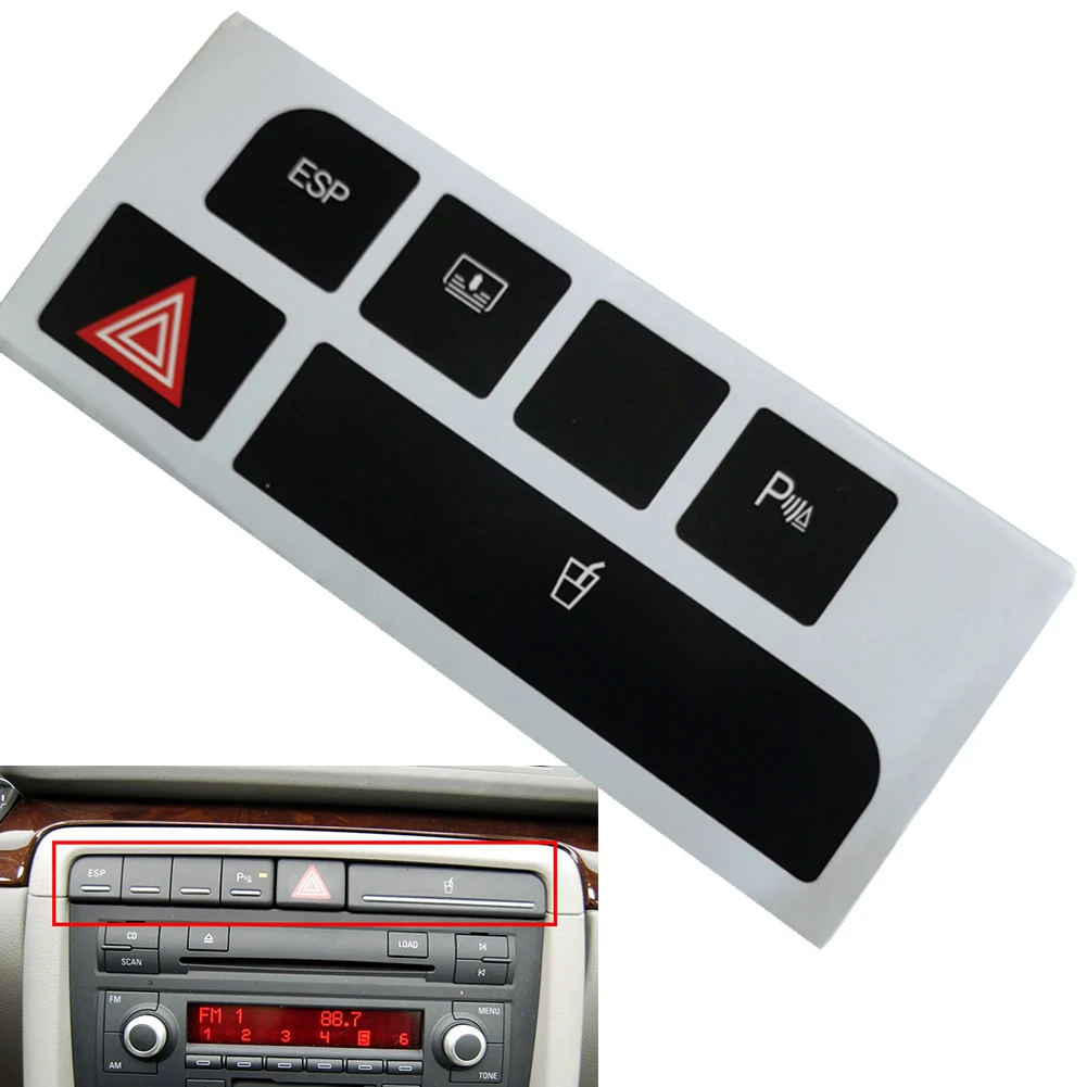 

1pc New Black ESP Cup Holder Stickers Decals Repair Worn Button Knob Switch For Audi-A4 2004-2006(left Driver's Position) Parts