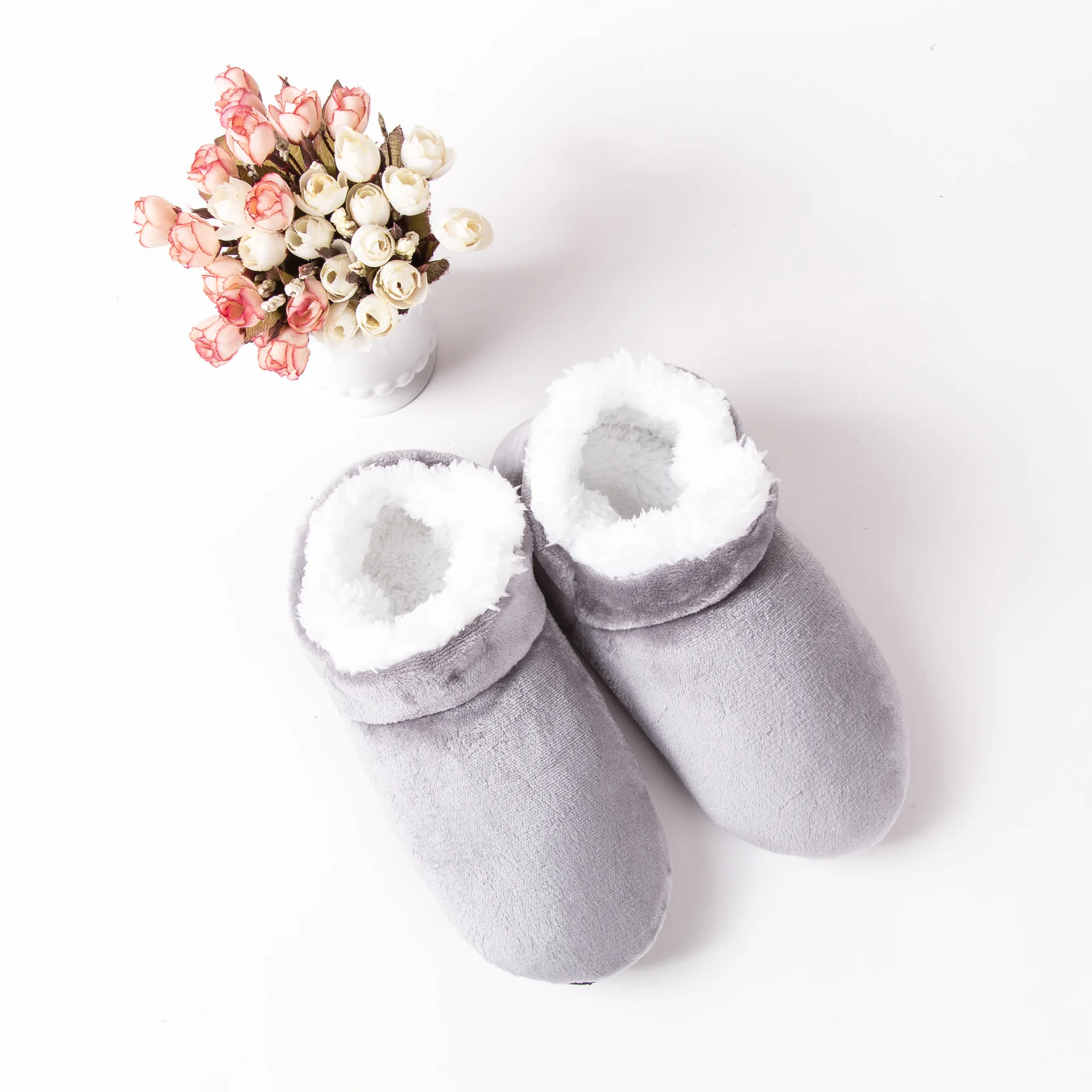 Winter Non Slip Grip Slippers Socks Men Plus Size Indoor Fuzzy