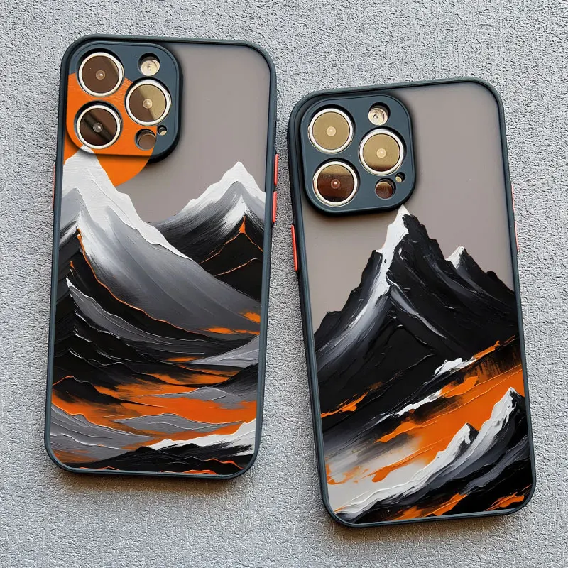 Mountain Peak Vintage Handyhülle für iPhone 13 12 Pro Max Mini 17 16 15 11 14 Pro Max 15 14 Plus XS X XR Stoßfeste Rückabdeckung