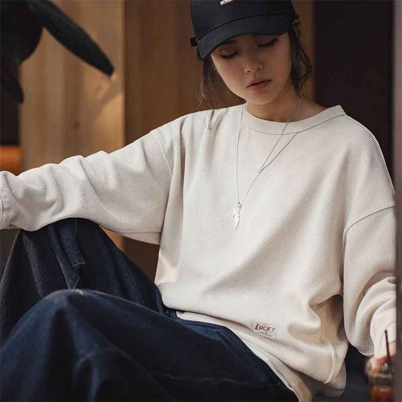 Maden Pullover Vintage in ciniglia per donna felpa a maniche