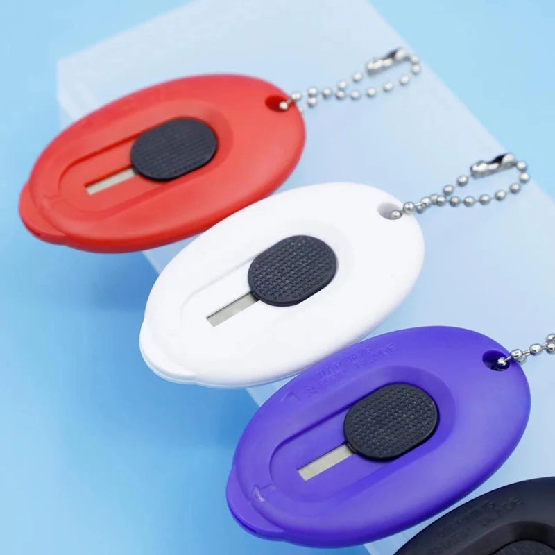 20PCS Portable and cute creative box opener With Key Chain mini letter opener and paper cutter,Rebound Safe used for unpacking e
