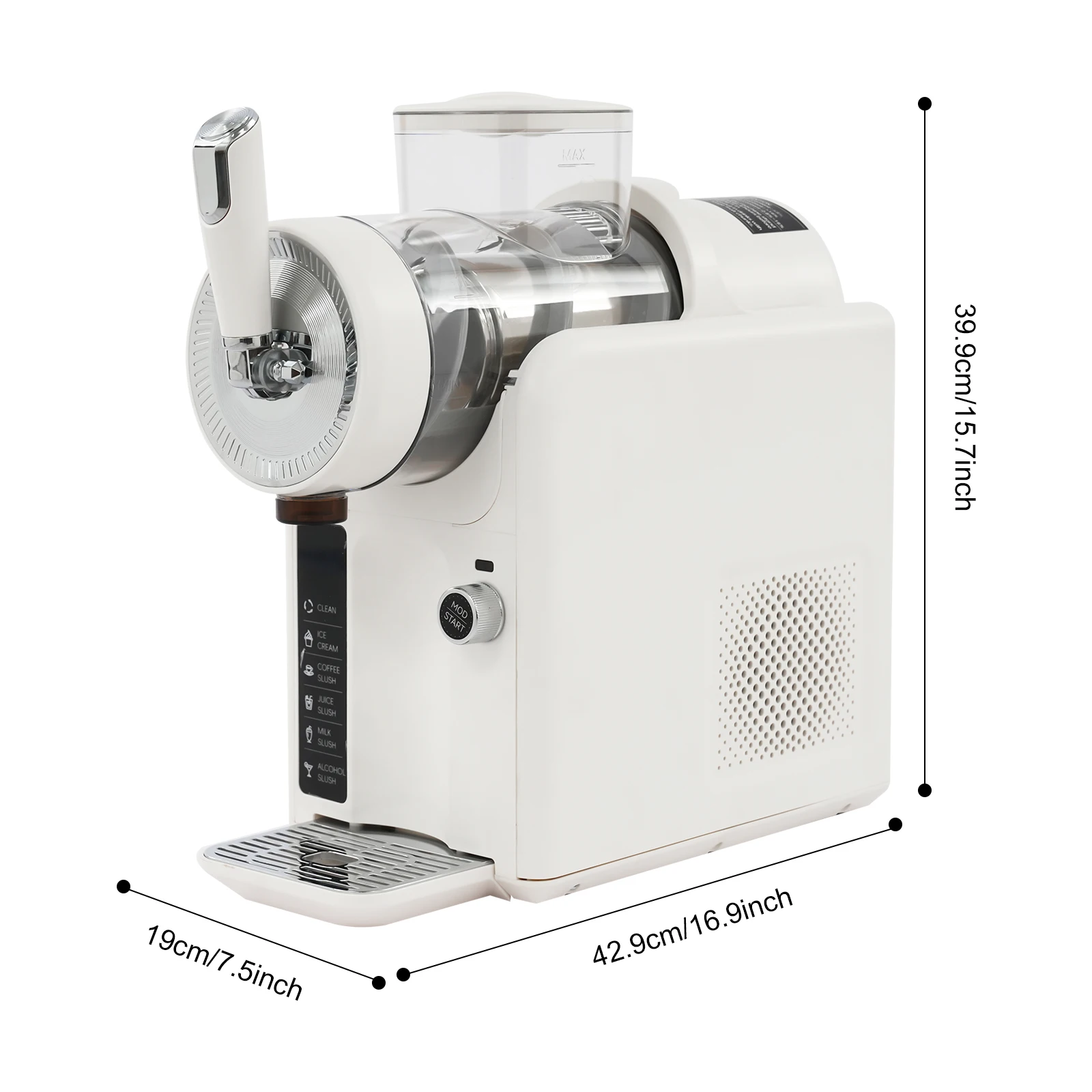 Frozen Dink Machine with 5 Modes Shaved Ince Machine for Home Self-Cleaning 0.48Gal Capacity for Milkshake Ice Cream