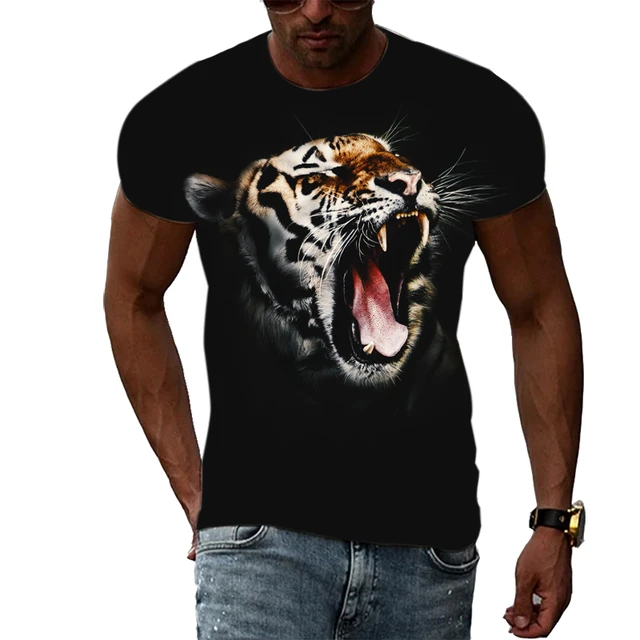 Camisetas Con Estampado De Tigre Para Hombre, Ropa Informal De