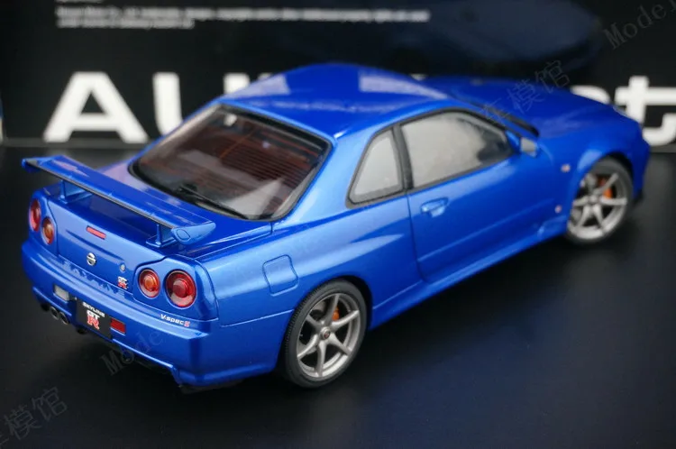 Autoart 1:18 Nissan Skyline R34 GTR V-Spec II синий JDM сплав полностью  открытая Ограниченная серия полимерная металлическая статическая модель  автомобиля игрушка подарок купить по выгодной цене AliExpress