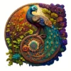 Adult Animal Wooden Puzzle Round Peacock and Bird Wooden Puzzle Children's Puzzle Toy Festival Gift Fox Shape Jigsaw Puzzles 6