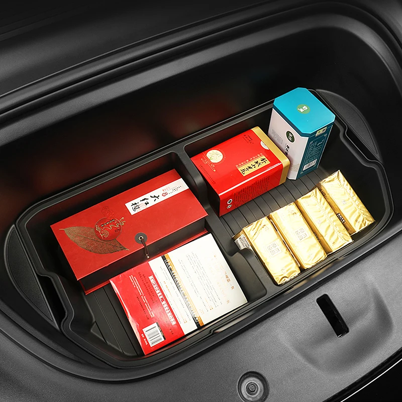 For Tesla Model 3/Y/X/S 2023 Car Trunk Storage Organizer Big Capacity  Tow-Tier Partition Waterproof Foldable Tidying Storage Box - AliExpress