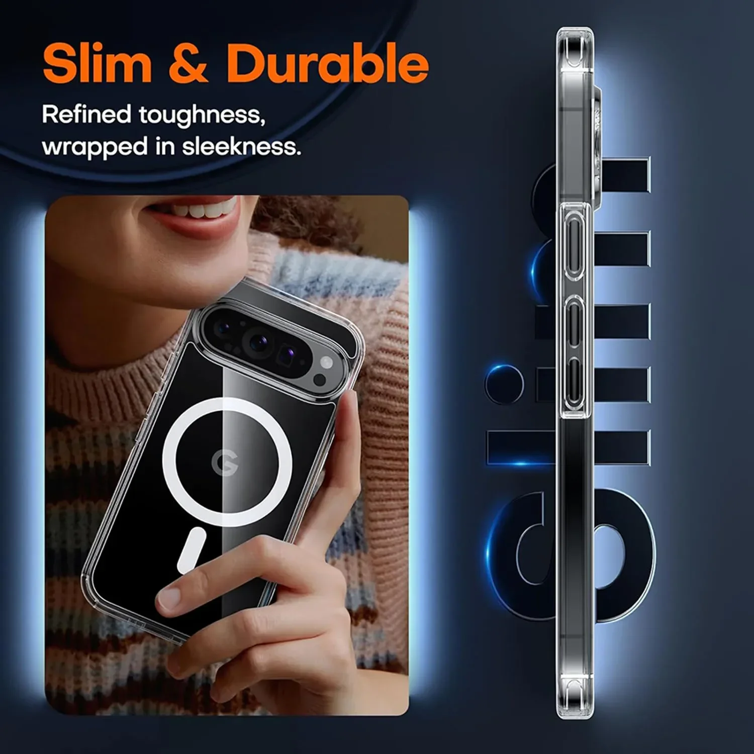 Enhanced Clear Shockproof Magnetic Wireless Charging Case