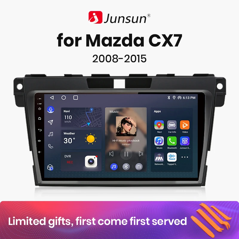 

Автомобильная магнитола Junsun V1, беспроводная автомобильная магнитола на Android с голосовым ИИ-интерфейсом для Mazda CX-7 CX7 2008-2015, 4G, Автомобильная Мультимедийная система с GPS, Авторадио 2din