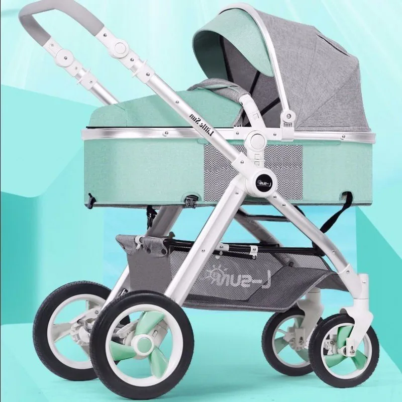 Stroller high view small sun stroller can sit or lie down can be used as a two-way portable stroller