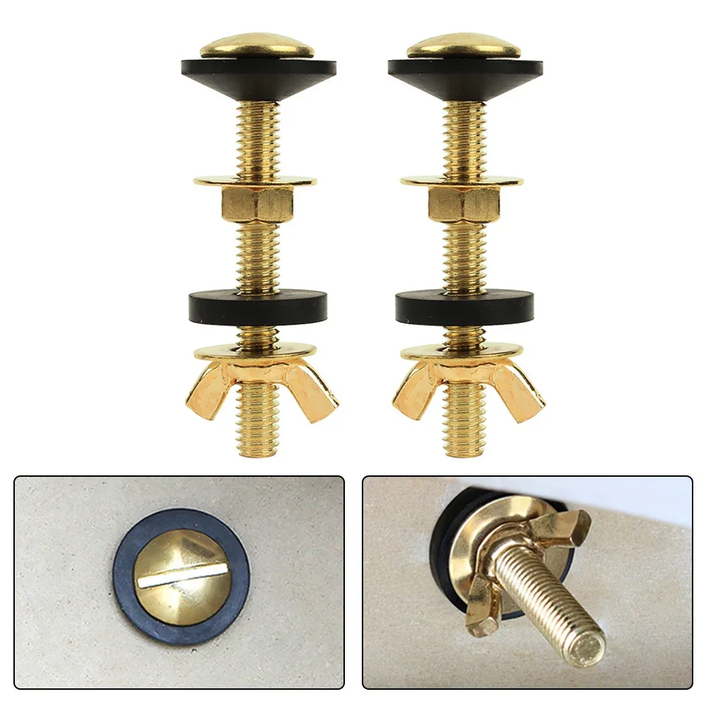 

2PCS Toilet Screws Cistern Tank Fittings Toilet Pan Fixing Fitting Sealing Kit Close Coupling Bolts Bathroom Accessories