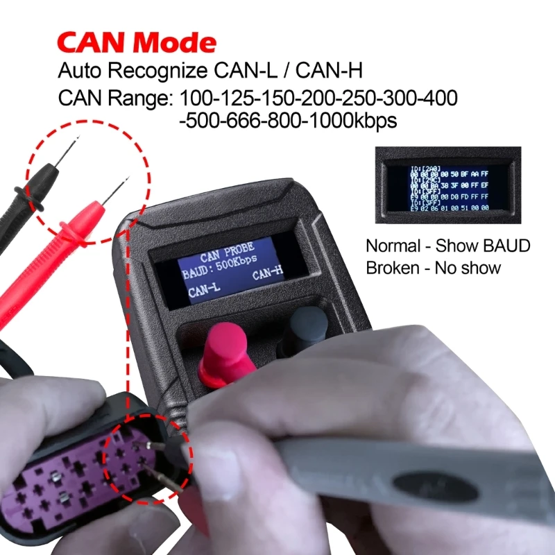 1PC Handheld CAN/LIN Digital Measuring Instrument Baud Rate Tester Car BUS Analyzer Measurement Automotive Maintenance car scanner circuit tester kit