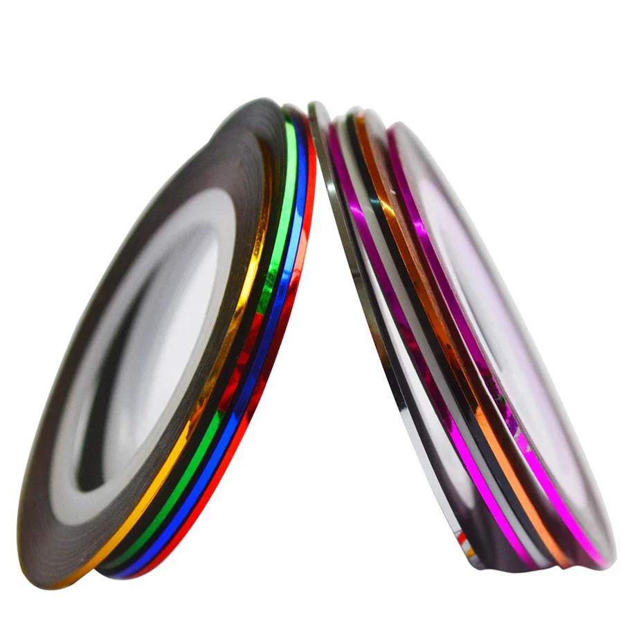 Nail Stickers 10 Rolls Nail Art Striping Tapes Nail Liner Stickers Decals 1mm Adhesive Stickers for Tips Styling