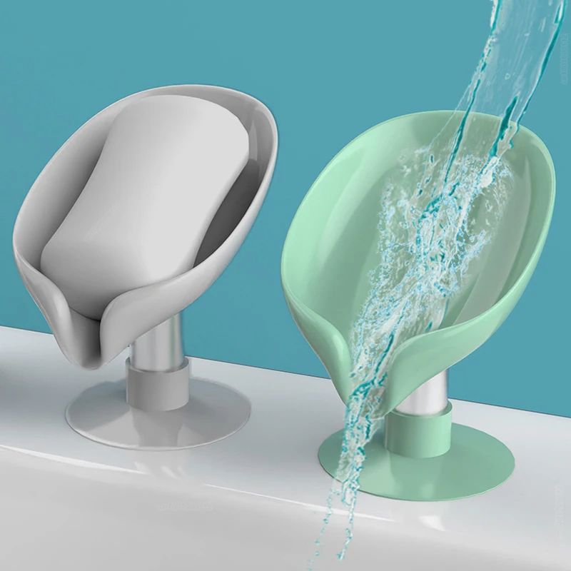 Portasapone a forma di foglia portasapone di scarico accessori per il bagno ventosa portasapone portasapone per contenitore di sapone da bagno