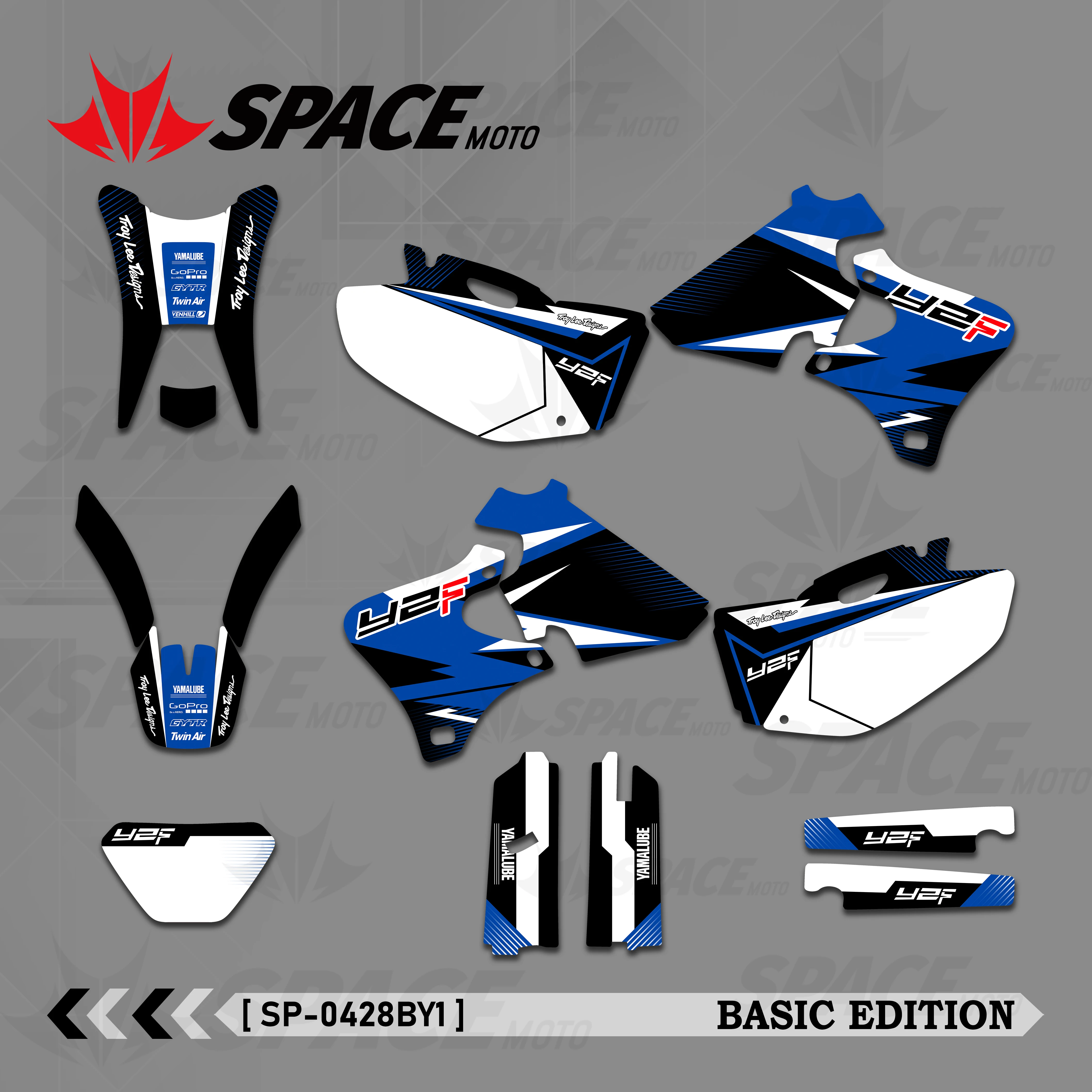 

Космический для YAMAHA YZ250F YZ400F YZ426F YZF 250 400 426 1999 2000 2001 2002 графические наклейки на мотоцикл на заказ