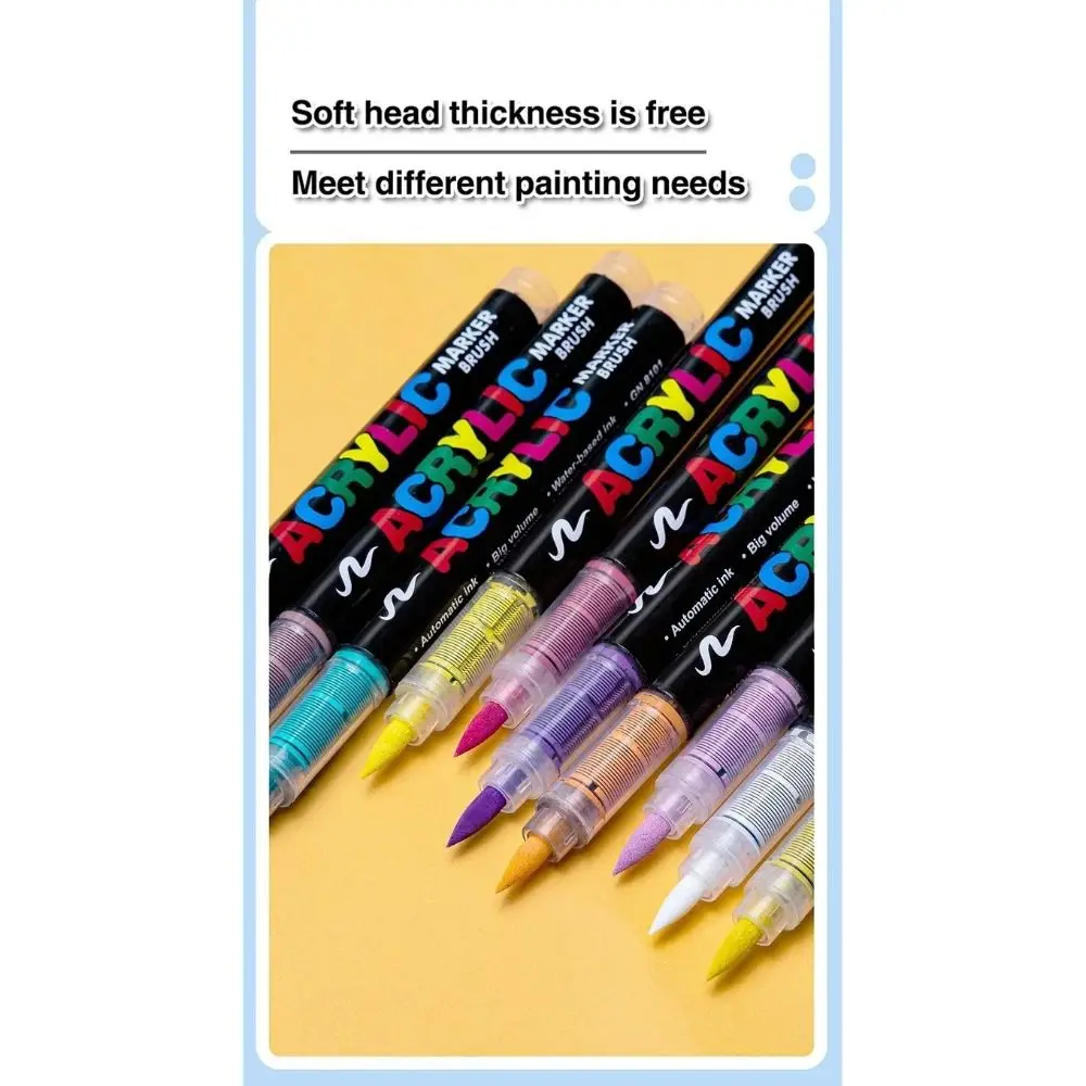 20/40PCS 소프트 마커 펜 교체용 코어 나일론 내구성 안료 마커 듀얼 팁 페인팅 도구 GuangNa용 일반 도구