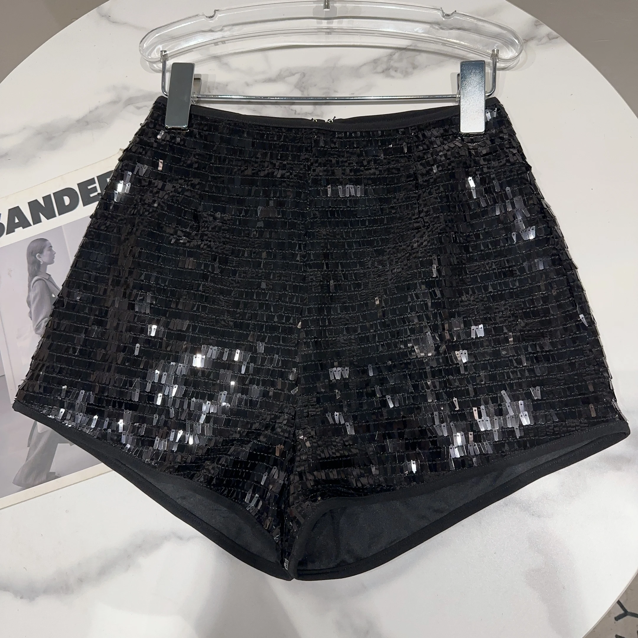 Hot Girl Square Sequined Heavy Industry Cool High Waisted Three-Point Shorts 2023 Summer New Nightclub Sexy Booty Shorts Women